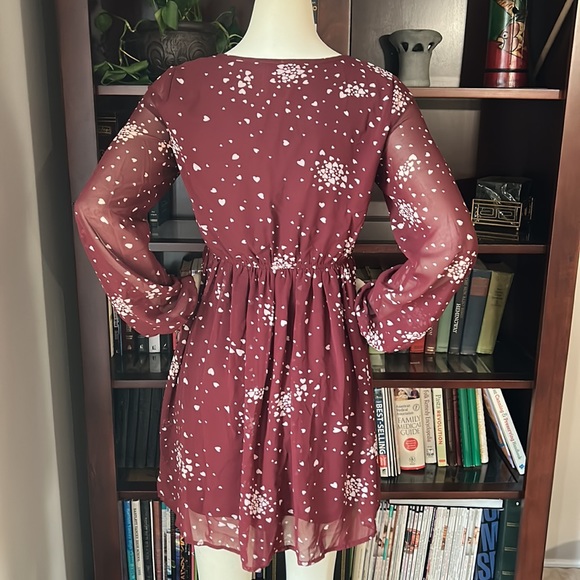 ❤️ Wild Blue Sadie Robertson heart print dress ❤️ - Picture 4 of 6